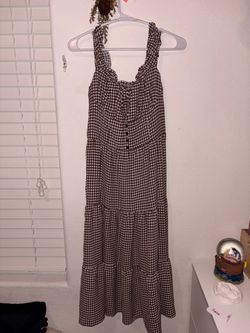 Brown/white plaid dress
