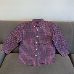 Izod Red and Blue Plaid Long Sleeve Shirt 
