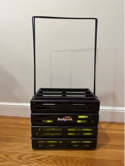 Tourna Ballport Tennis Ball Hopper Basket + 26 Tennis Balls – Excellent Condition