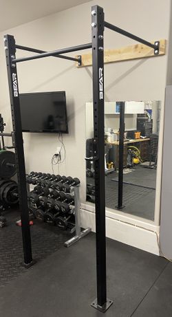 BEAR 8ft. Wall Mounted Rig Power Rack Squat Cage Pull Up Crossfit Steel 96in