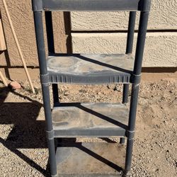 Four Level Plastic Storage Shelf  Size: (LxWxH): 22” x 13” x 48”