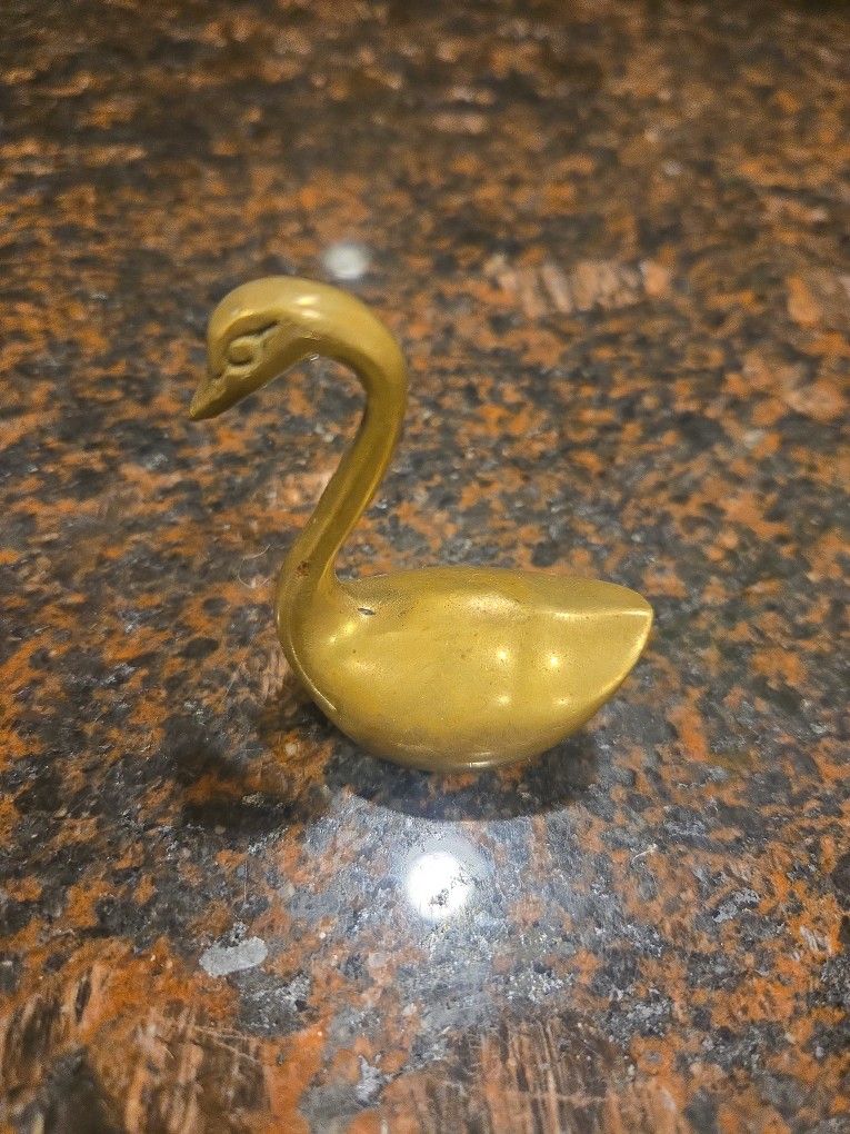 Brass Swan Figurine – 2.75”