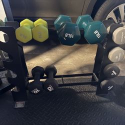 Dumbbells And Weight Rack