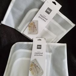 Brand New Zippered Travel Pouches As Pictured 3pack