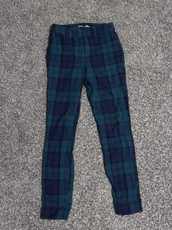 Blue and Green Plaid Pants