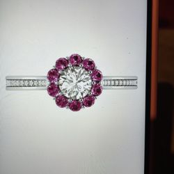 Sterling silver white Sapphire Ring-9