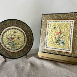 Pair of Vintage Chinese Silk Embroideries