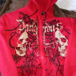 Red "Dangerous" Romwe Hoodie Small