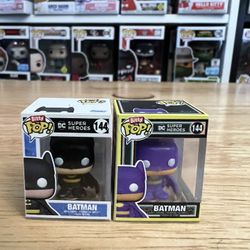 2 BITTY Classic Batman 1" Funko Pops 4,000 PCS LE BLACKLIGHT SDCC #144 DC Super