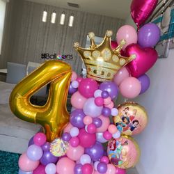Balloons Bouquet - Happy Birthday - Princess