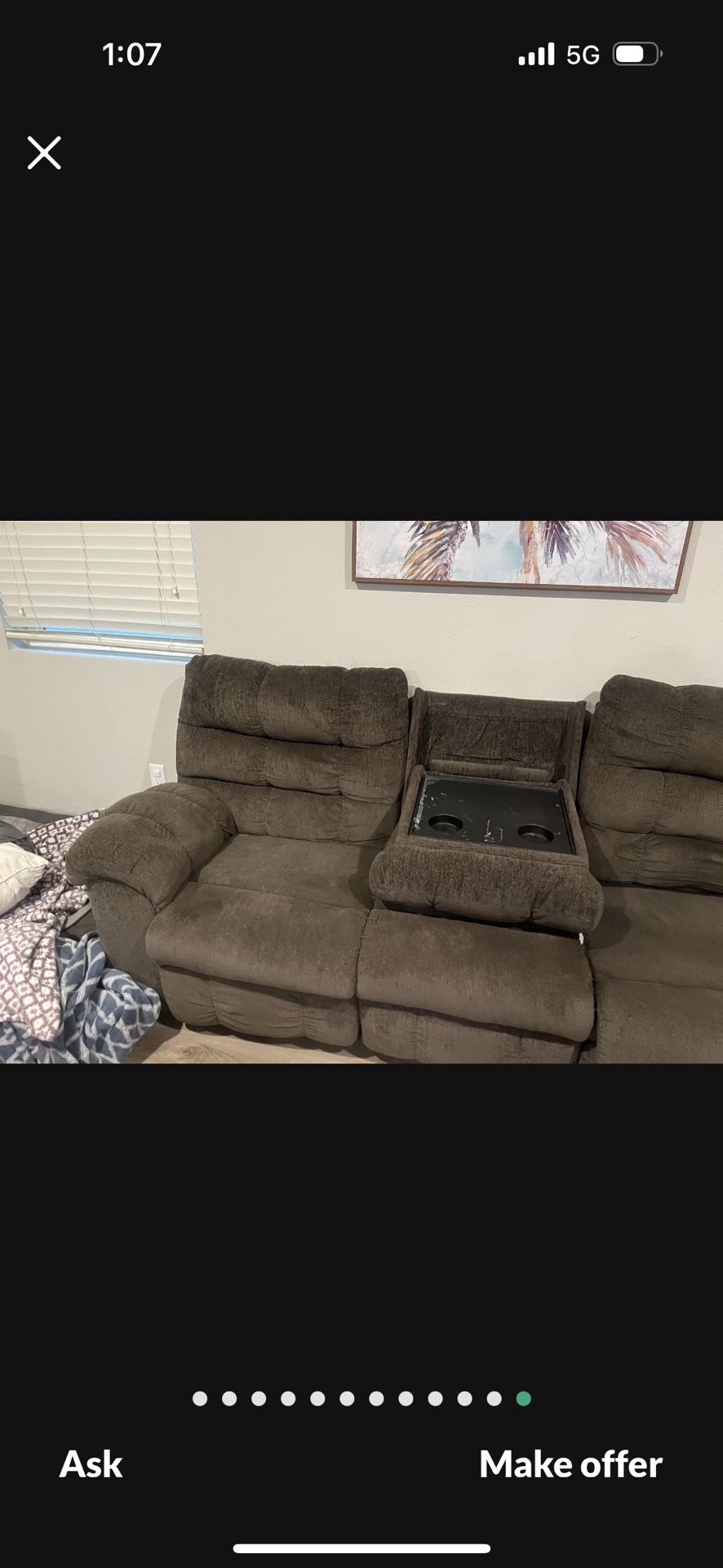 Sectional With USB Table