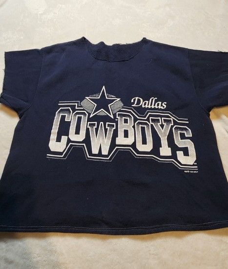 1990s 1993 vintage Dallas Cowboys nfl football cutoff...