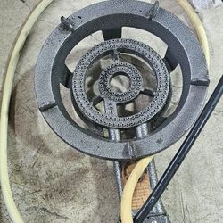 Propane Stove And BBQ Grill Cooking All Together 