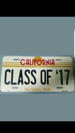 California Class of 17' Aluminum Novelty Car Auto License Plate
