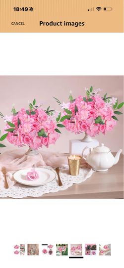 Pink artificial flowers