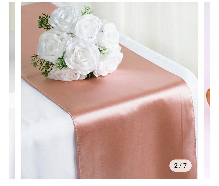 BEAUTIFUL SATIN FABRIC DUSTY ROSE TABLE RUNNERS