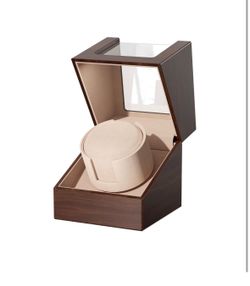 Racokky Watch Winder for Automatic Watches, Anti-Magnetic Single Watch Winder Box for Rolex, Luxury Wooden Case, Quiet Japanese Motor, Soft Velvet Pil