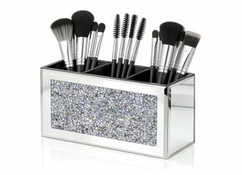 Mirrored Make up brush holder
