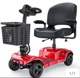 ENGWE Folding 4 Wheel Mobility Scooter,15 Mile Long Range, 250W Electric Powered Mobile Wheelchair for Seniors Adult with Detachable Basket, Front Lig