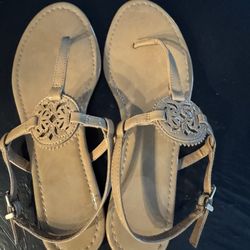 Women’s Circus Sandals By Sam Elderman , taupe  color, size 8  1/2