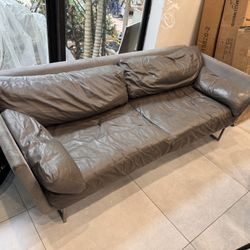 Addison House Designer Leather Sofa