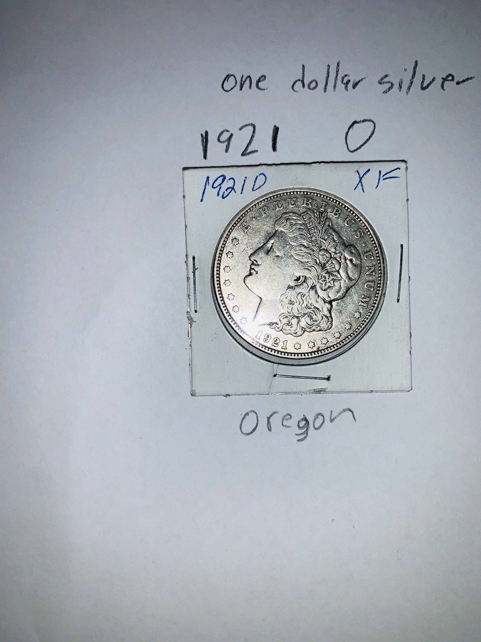 1921 o Morgan silver dollar