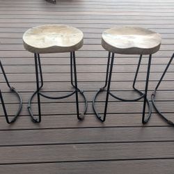 4 Counter Height Wood Stools