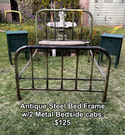 Iron Bed & Bedside Cabinets