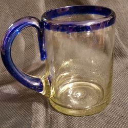 Set Of 4 Blown Glass 32 Oz Beer Stines Mugs