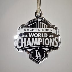 Dodgers Back-to-Back World Series Champs Ornament(Silver Mirrored Acrylic)