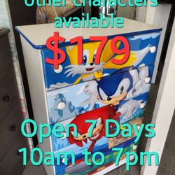 New Sonic Cartoon Kids Children 5 Drawer Dresser Chest Available In Other Characters Come Visit Our Store In Paramount 