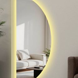 Half Moon LED Mirror
