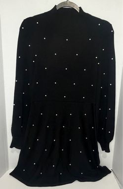 Midnight Doll Pearl Embellished Sweater Dress