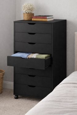 Mobile 7-Drawer Dresser or File Cabinet with Wheels, Vertical Rolling Storage Organizer for Home Office