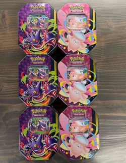 Pokemon TCG Mega Gengar ex Moonlit Tin Factory Sealed 4 Booster Packs Promo Card