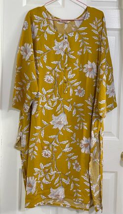 Indian Pakistani Kurti XXXL Mustard Floral