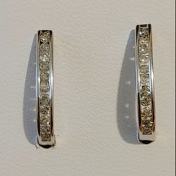 1 Carat Diamond Hoop Earrings