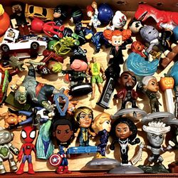 Box Of Kids Toys Action Figures Figurines Matchbox Cars Pez Etc