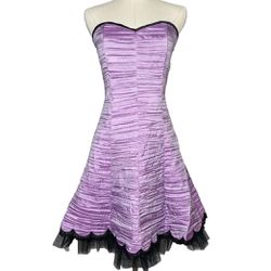 Jessica McClintock Gunne Sax Purple Strapless Mini Dress A-Line Vintage, size 7