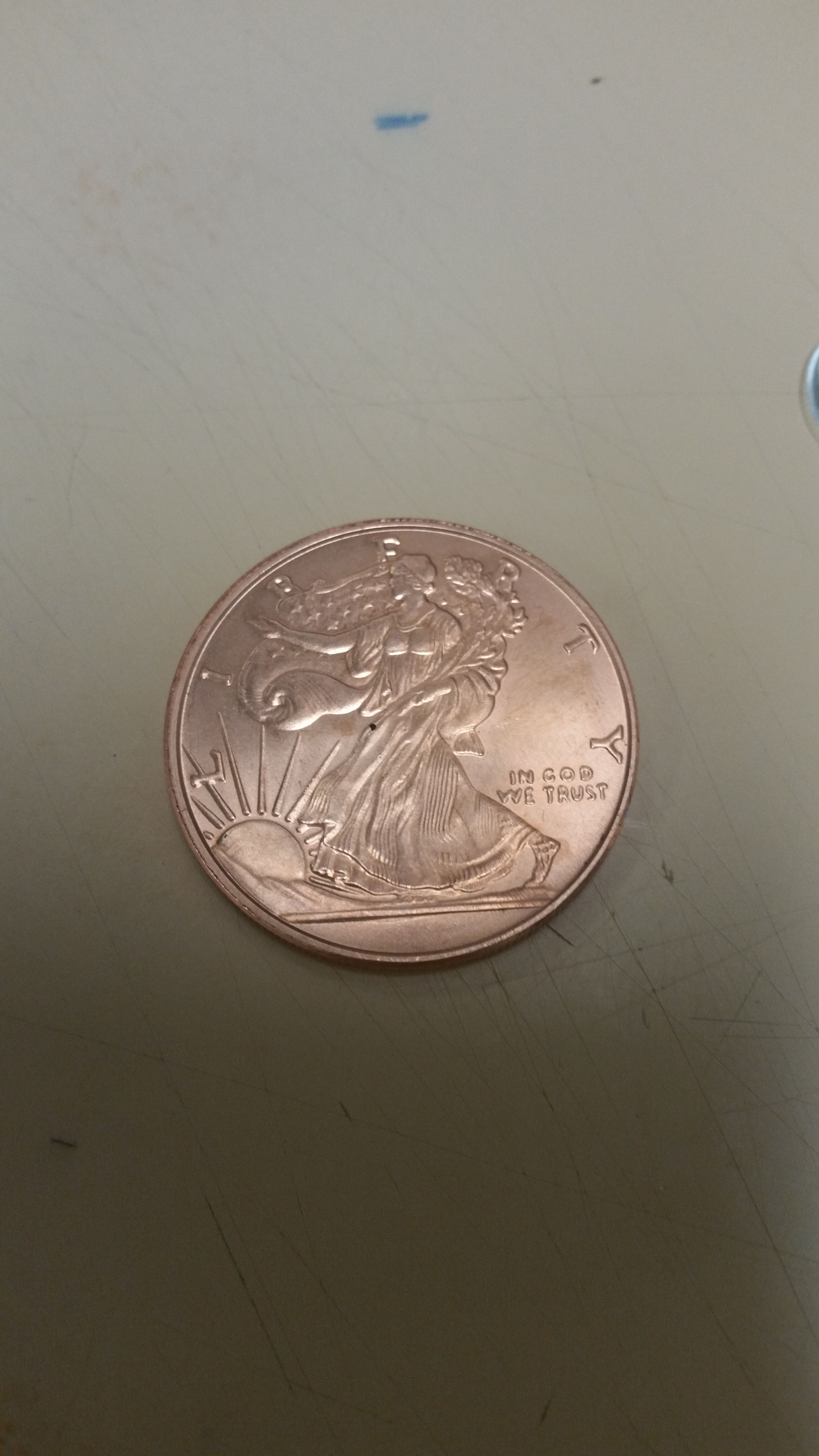 .999 pure Copper Lady liberty coin