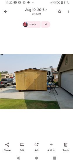 8x12wood shed $2400