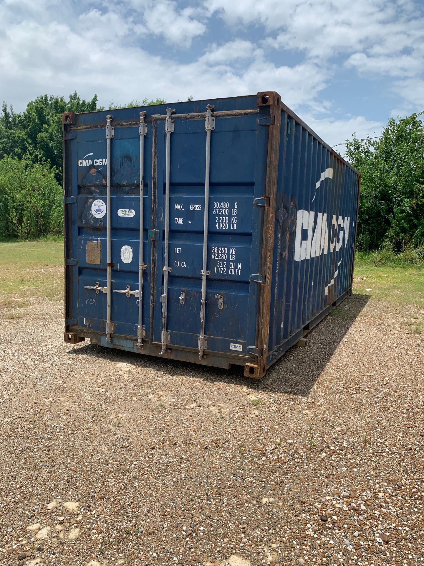 Wind/Water Tight 20’ Blue Shipping Container FOR SALE!