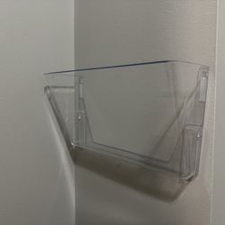 5 Pack Clear Acrylic Single Pocket, Plastic Hanging Wall Mount, File Holder for Office Home