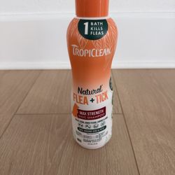 NEW SEALED Tropiclean Dog Natural Flea & Tick Shampoo Max Strength 