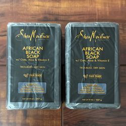 Shea Moisture African Black Soap With OATS, ALOE And VITAMIN E For Troubled, Dry Skin: 8 oz Each (2 For $10)