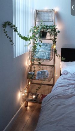 Leaning ladder wall storage