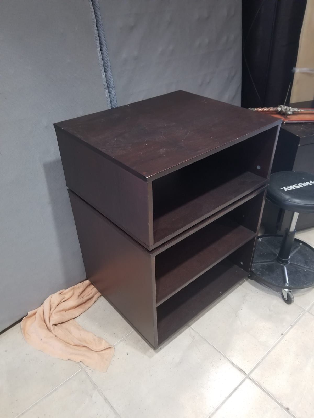 Brown tv stand shelving unit !