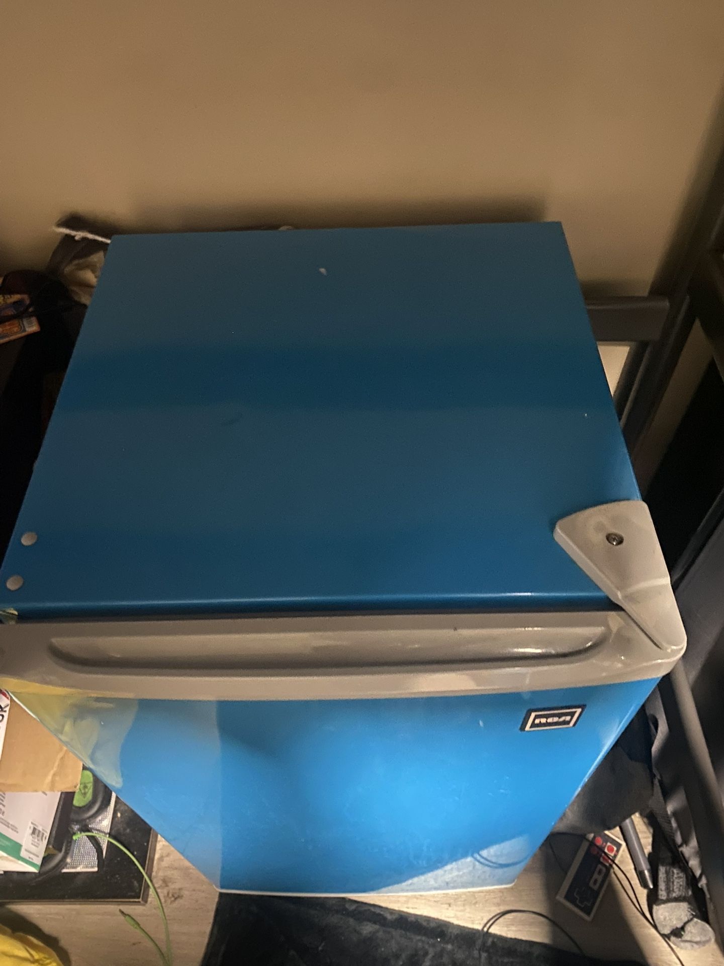 RCA mini Fridge And Freezer In Aqua Blue 