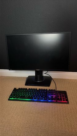 ASUS 24" gaming monitor with LED gaming keyboard