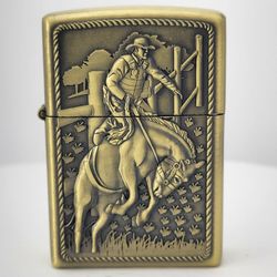 3D Carved Cowboy Horseback Riding Rodeo Jump training Lighter, Windproof
